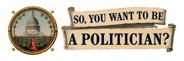 Horizontal logo on a cream scroll